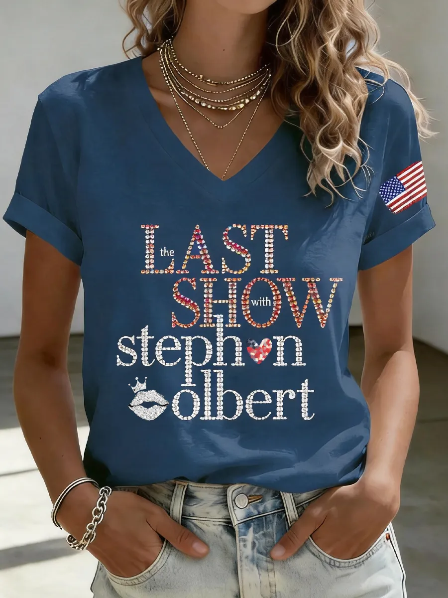 Women'S Short Sleeved V-Neck Casual T-Shirt