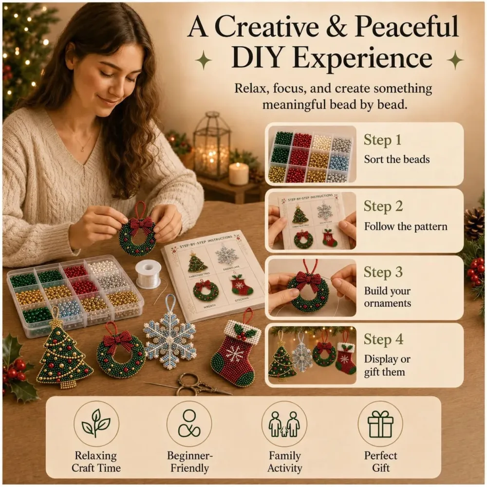 Christmas  Beaded Ornaments DIY Kit