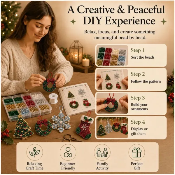 Christmas  Beaded Ornaments DIY Kit