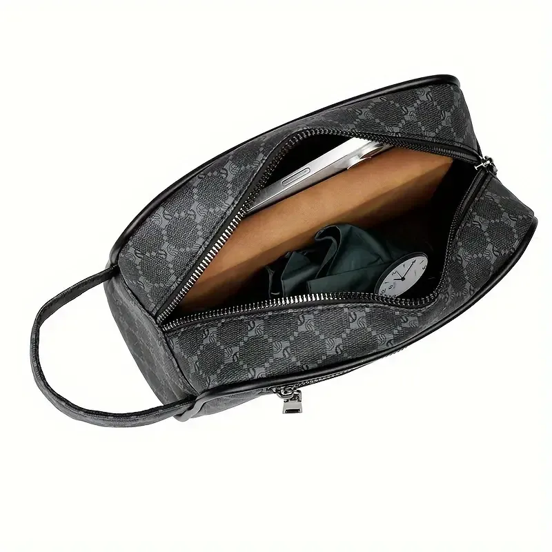 Black Business Tote Bag Large Capacity PU Fabric