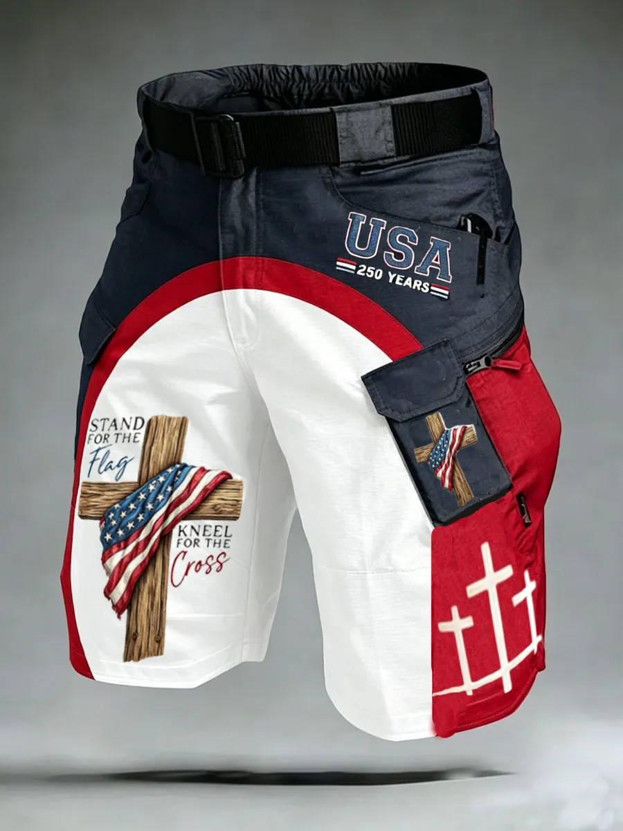 Men'S 250Th Anniversary Station In The United States For Cross Christian Cross Printed Pants