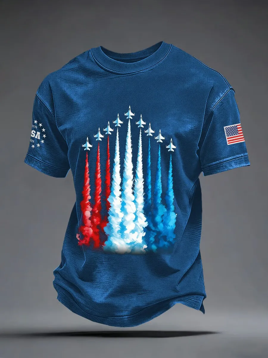 Men'S Independence Day Flag Printed T-Shirt