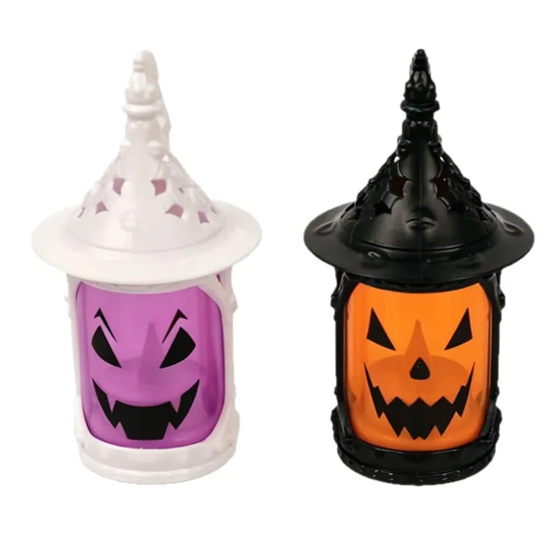 2Pcs Halloween Portable Small Oil Lamp LED Electronic Candle Lamp Ornament