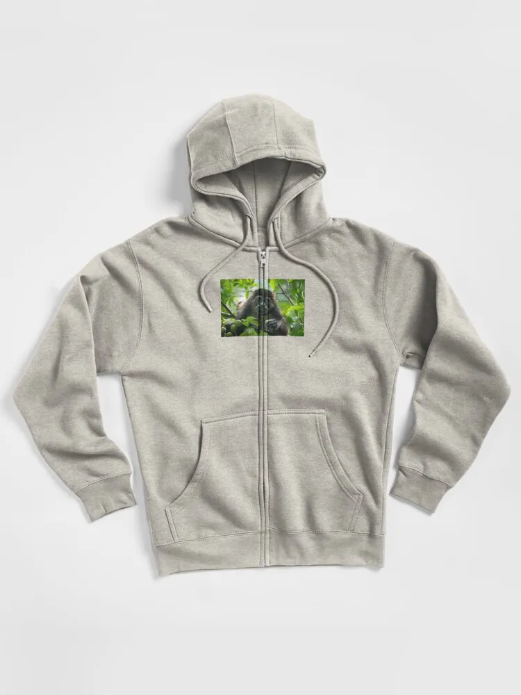Cute Monkey Close-Up Zipped Hoodie