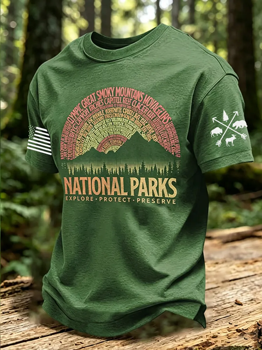 Men's May The Forest Be With You Printed Casual T-Shirt