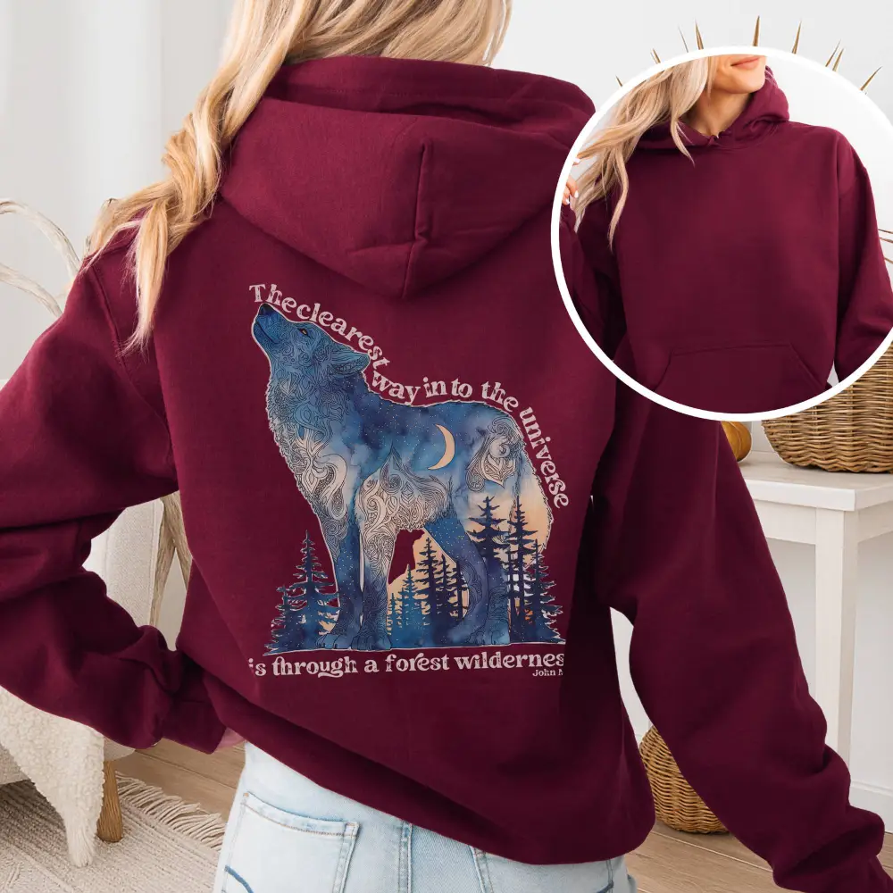 Forest Wilderness Wolf Hoodie