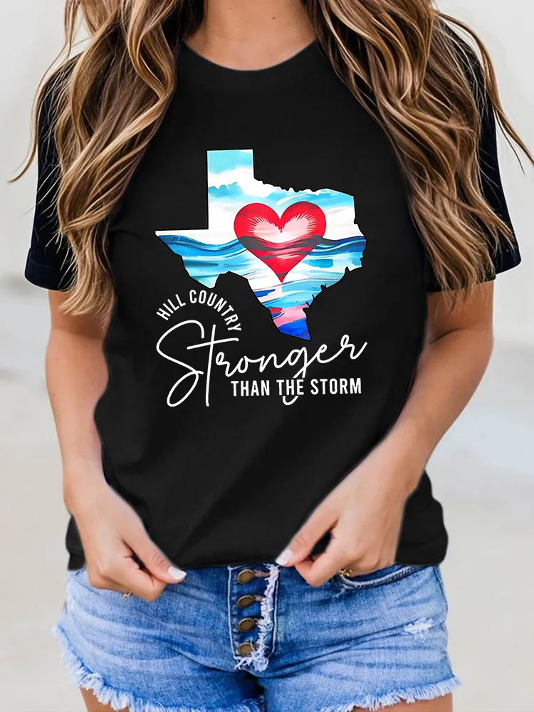 Ladies Stronger Than The Storn Versatile Round Neck Shirt