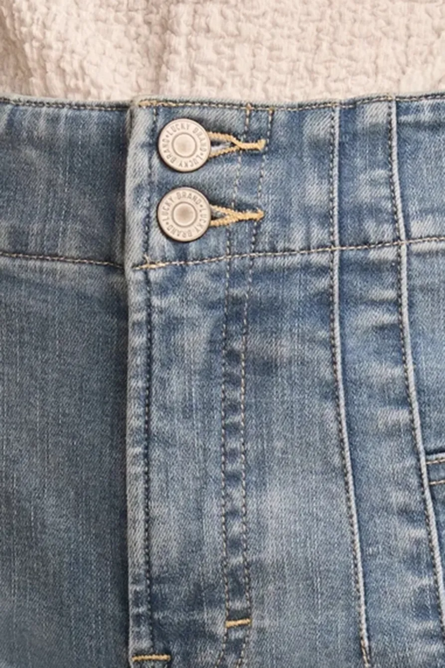 Blue Cotton High Rise Shorty