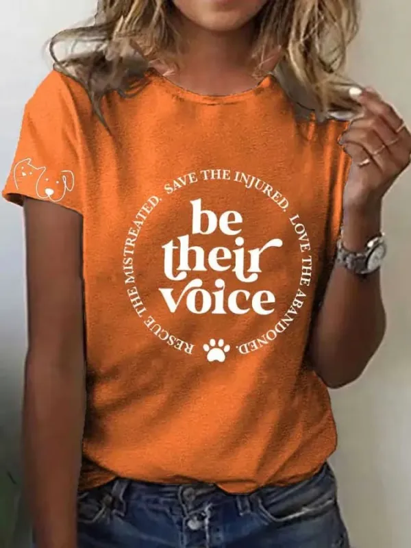 Casual T-shirt With Animal-Friendly Print For Women