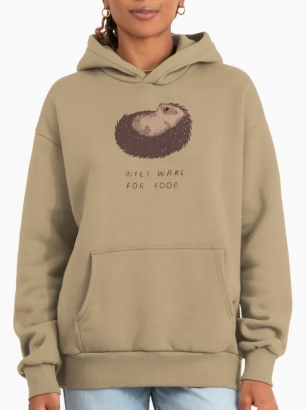 Cute Hedgehog and Food Quote Graphic Hoodie