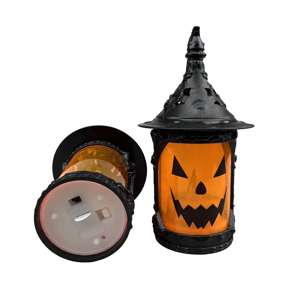 2Pcs Halloween Portable Small Oil Lamp LED Electronic Candle Lamp Ornament