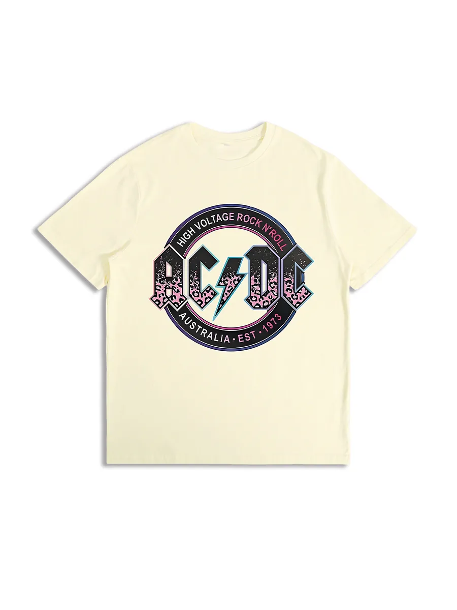 Trendy Band-Themed Short Sleeve Tees
