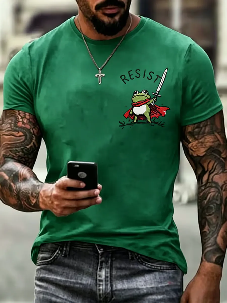 Men's Portland Frog Fun Print Short Sleeve T-shirt