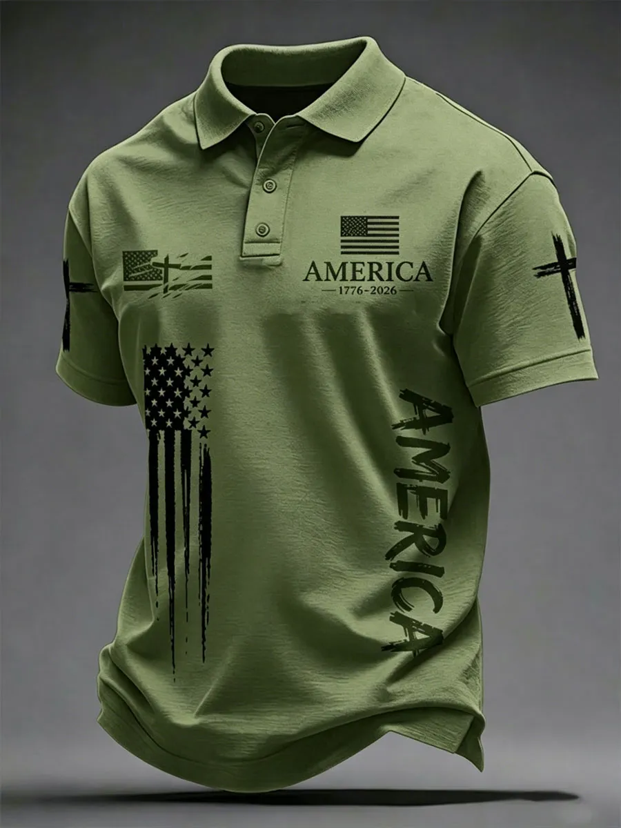 Men'S 250Th Anniversary Faith Printed Casual T-Shirt