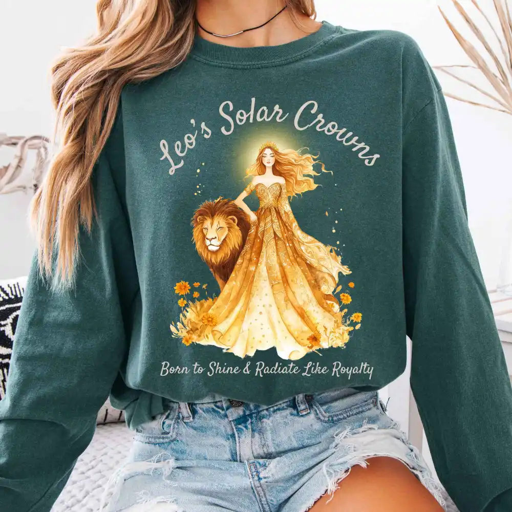 Leo's Solar Crowns Zodiac Long Sleeve Tee