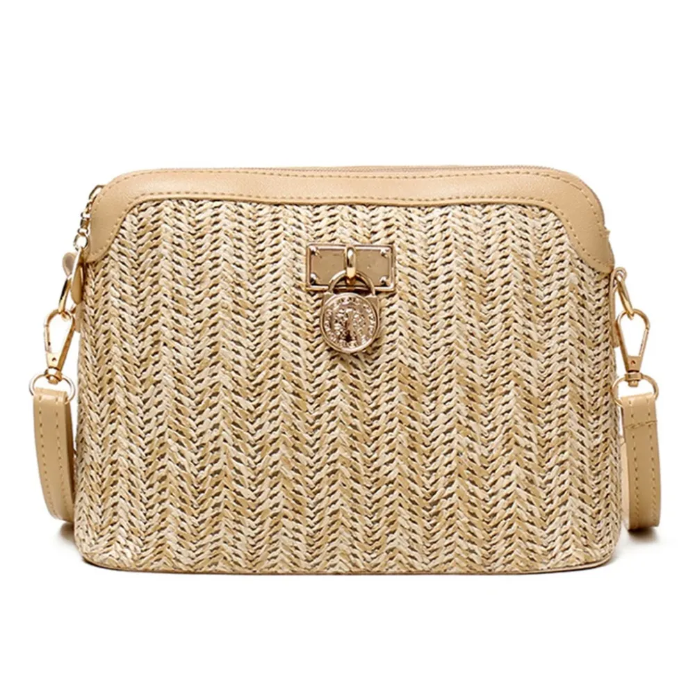 Hand Woven Zipper Shoulder Bag