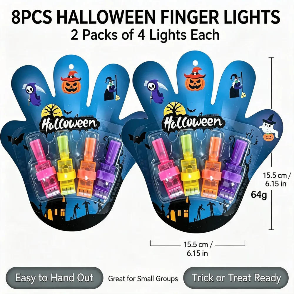 Halloween LED Projection Finger Lights 8pcs/16pcs/24pcs/32pcs