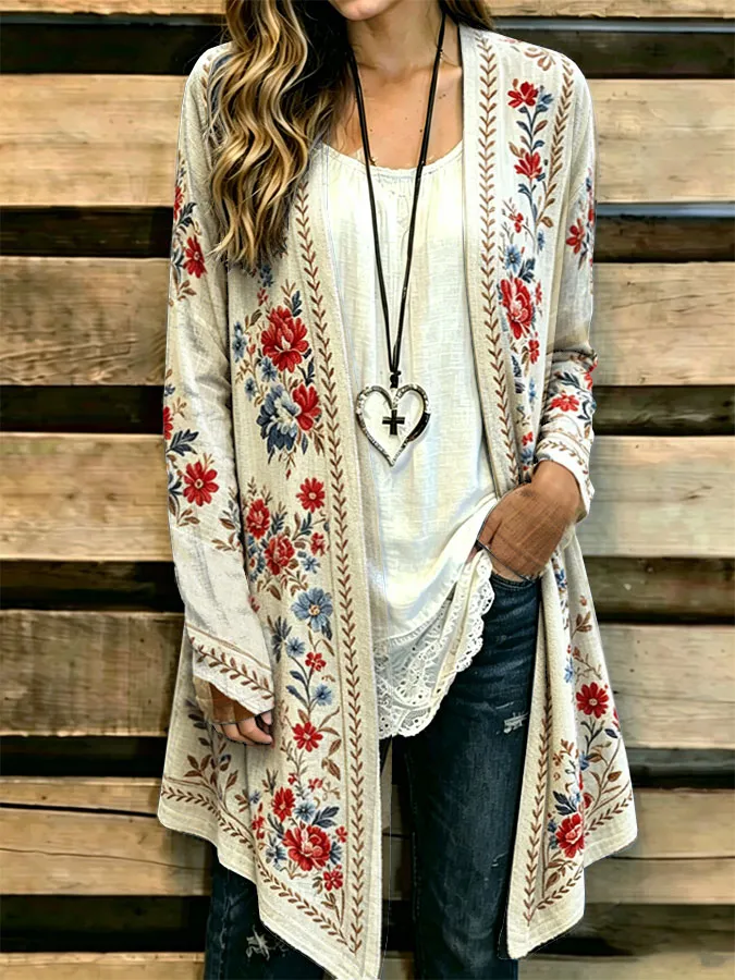 Women'S Independence Day Printed Casual Cardigan