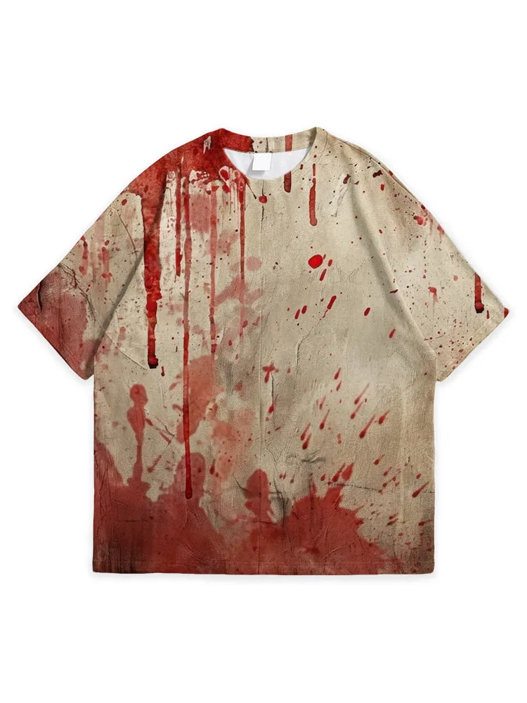 Men'S Halloween Retro Art Niche Simple Round Neck Top Tshirt