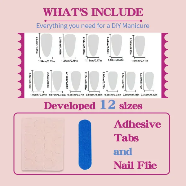 Nailhour 24pcs French Nude Sun Vintage Press-On Nails