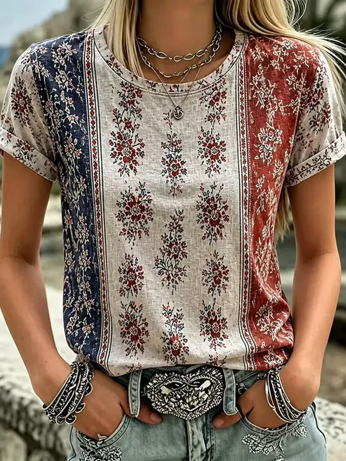 Women'S Casual Patriotic T-Shirt
