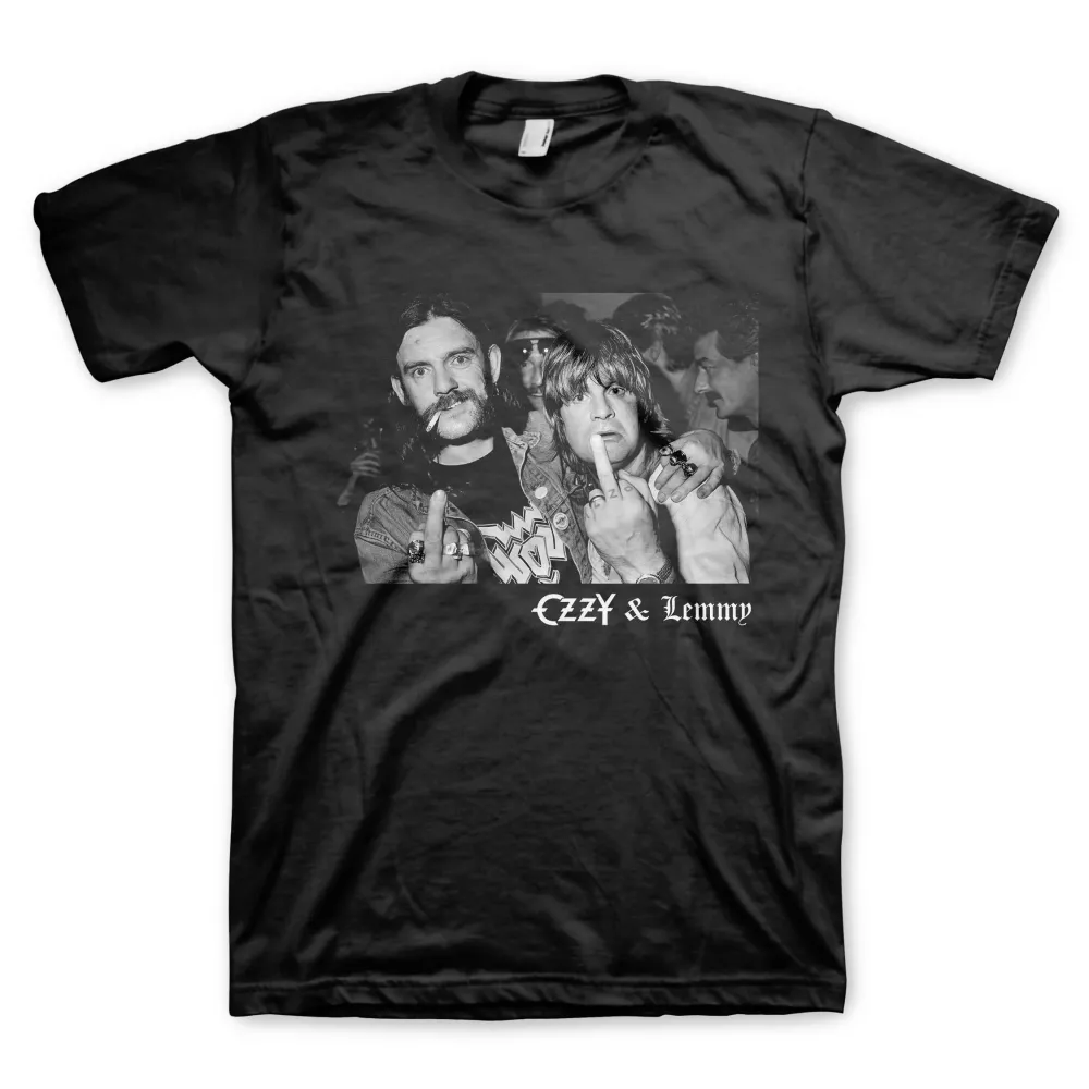 Ozzy & Lemmy Hellraisers Mens Black Short Sleeve T Shirt Heavy Metal Vintage Style Graphic Tees