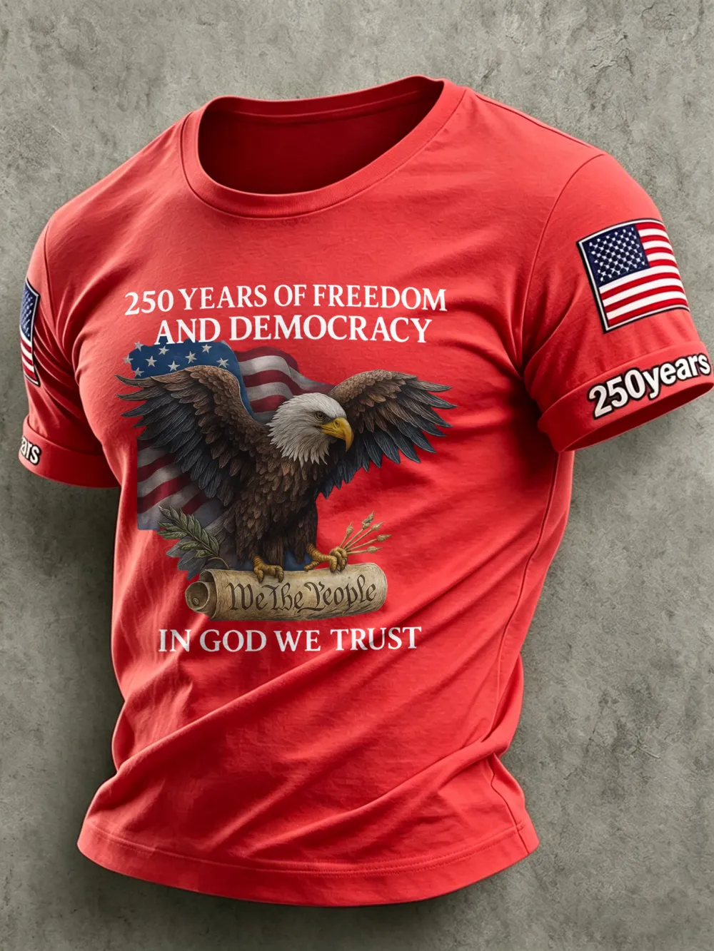 Men'S America Flag Printed Casual T-Shirt