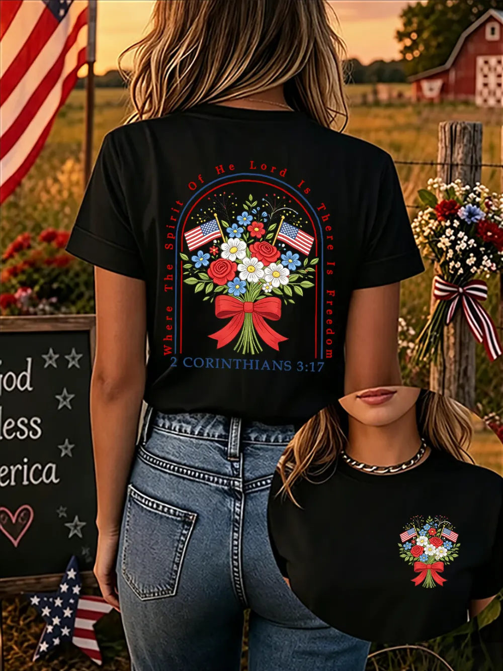Women'S 250th Anniversary American Faith Print Short-Sleeve T-Shirt