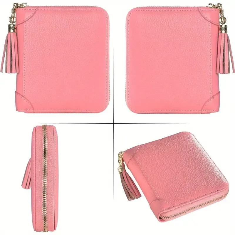 Womens Credit Card Holder Wallet Zip Leather