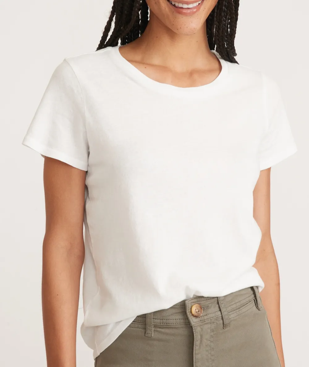 Plain White Crew Neck Basic Tee