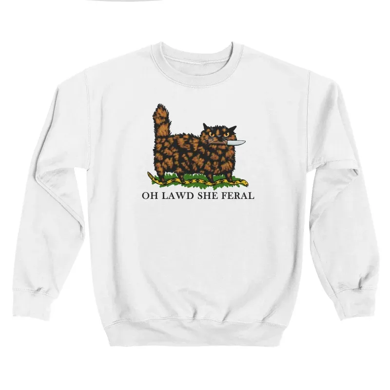Oh Lawd She Feral Tortie Sweatshirt