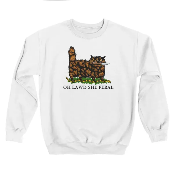 Oh Lawd She Feral Tortie Sweatshirt