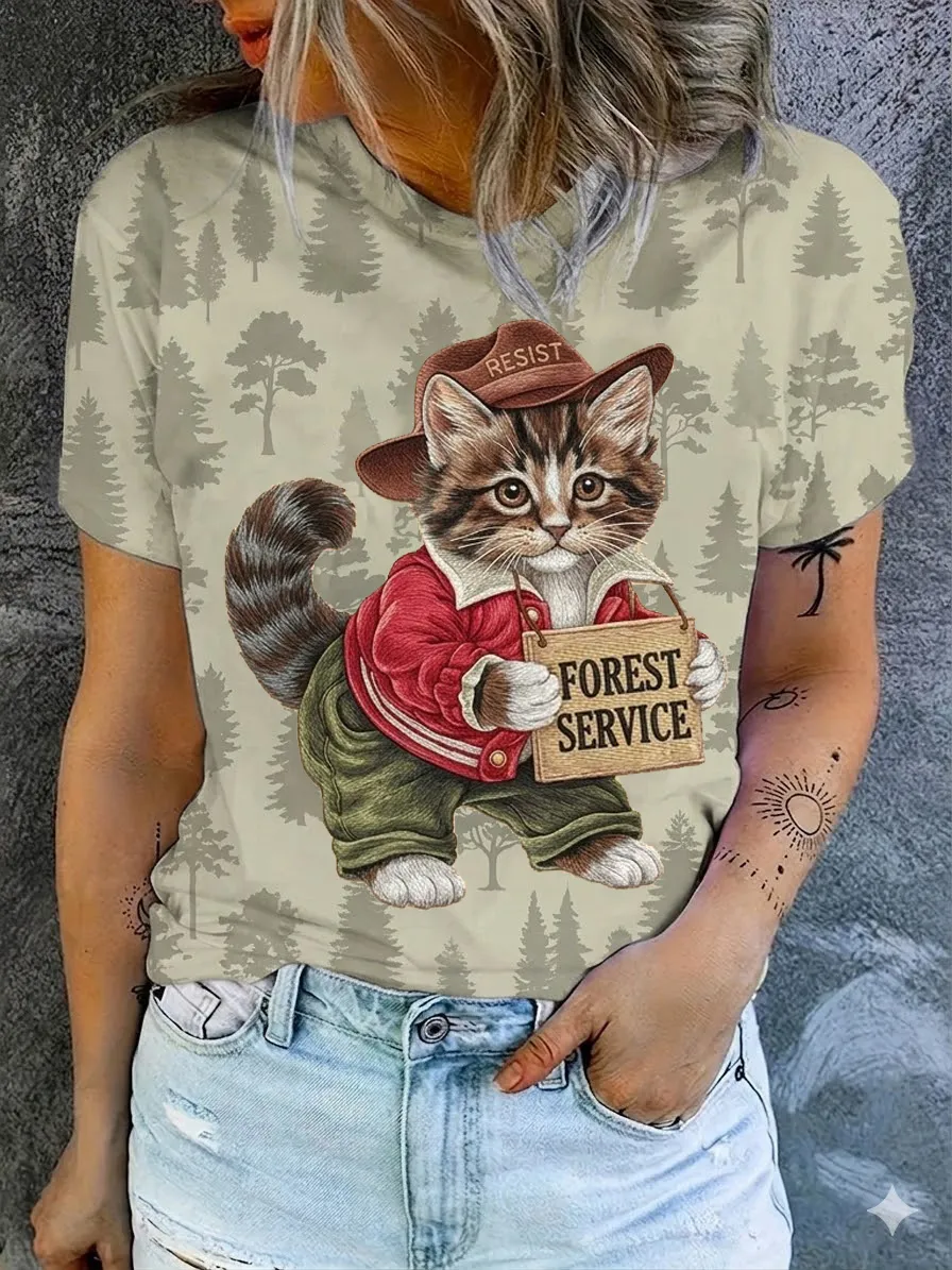 Forest Service Resist Cat Print Women's T-Shirt
