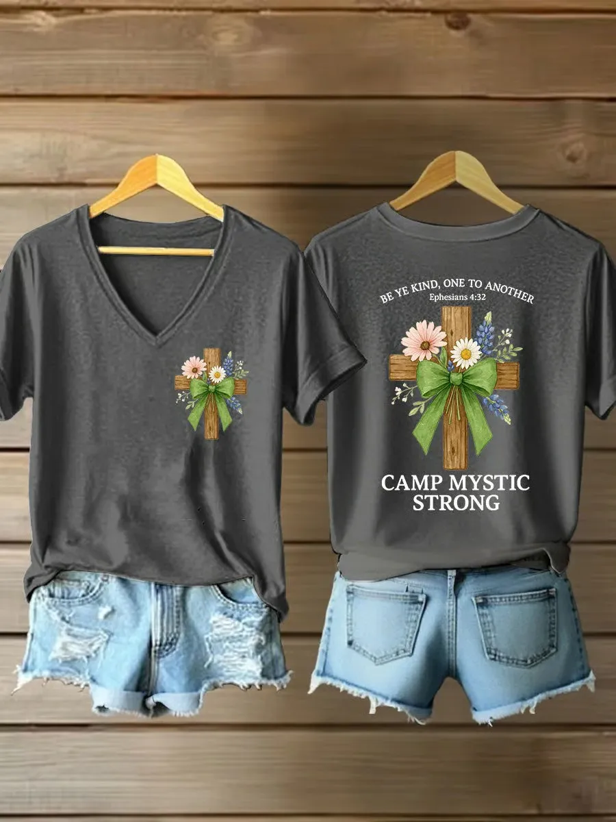Women's Be Ye Kind One To Another Camp Mystic Strong Printed Casual T-Shirt