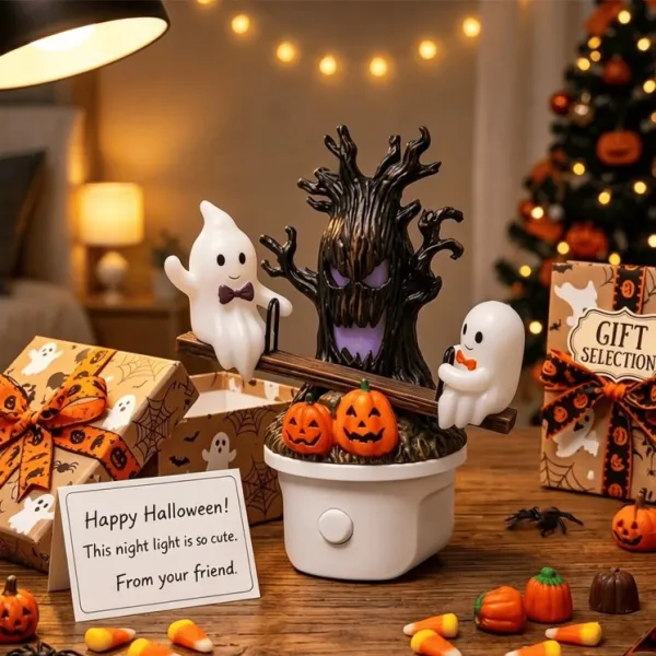 Halloween Night Light Ghost Bubble Bath Lamp Ghost Reading Lamp Resin Ornament
