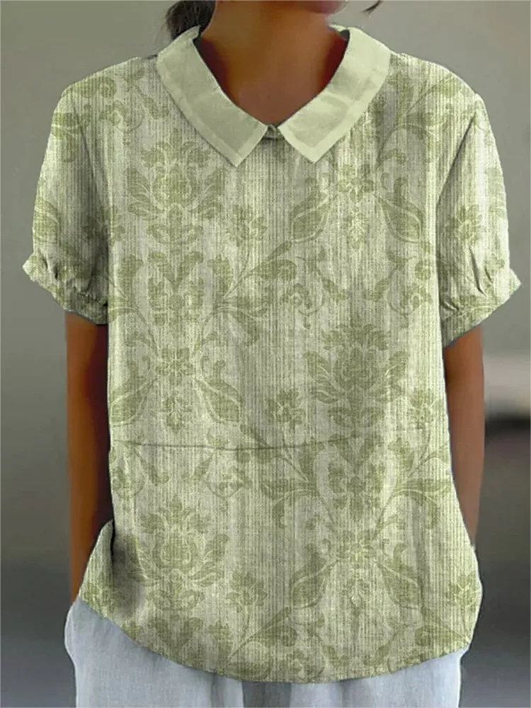 Women's Plant Pattern Printing Shirt