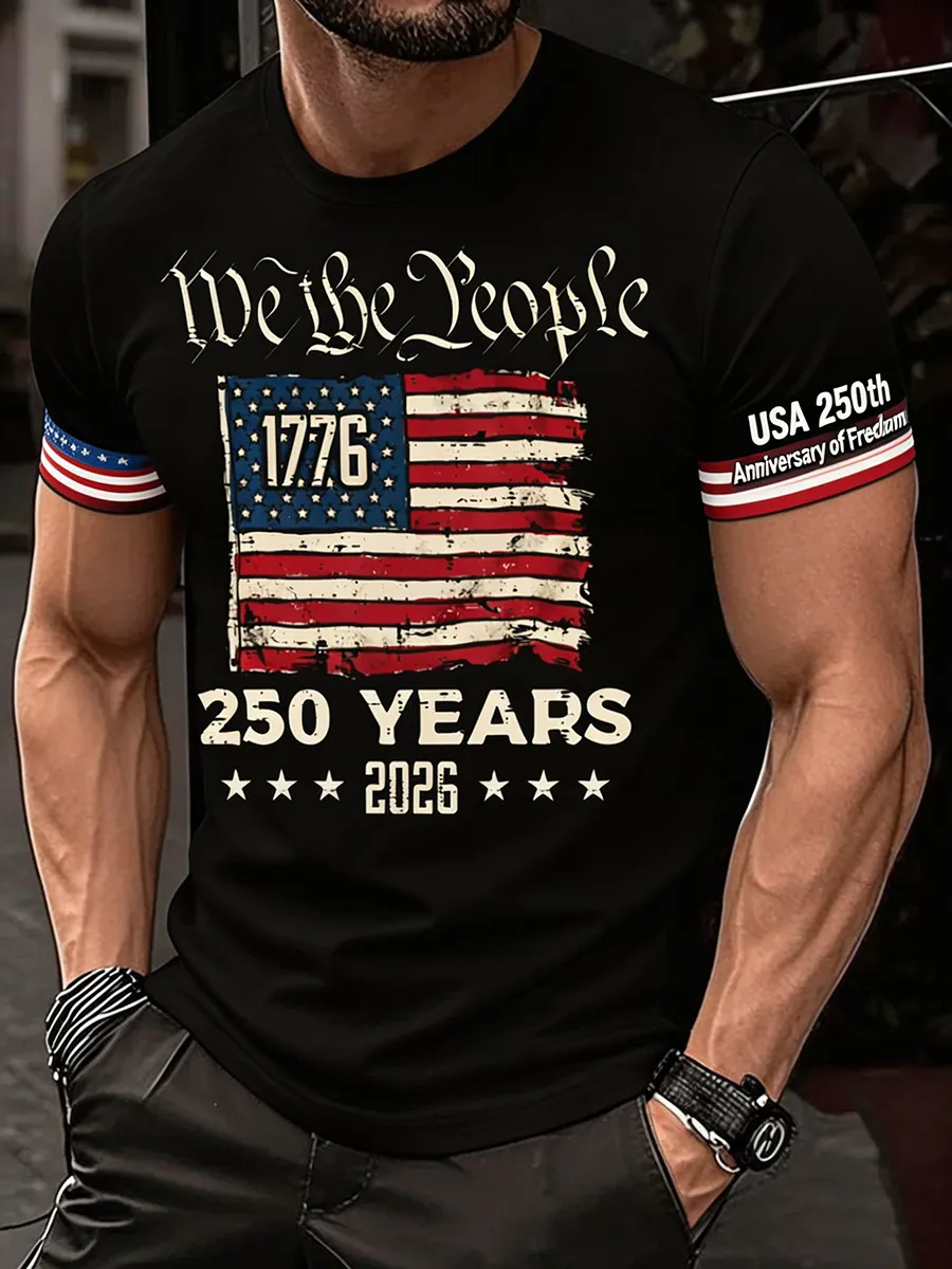 Men's We The People 250 Years USA Flag 1776 T-Shirt