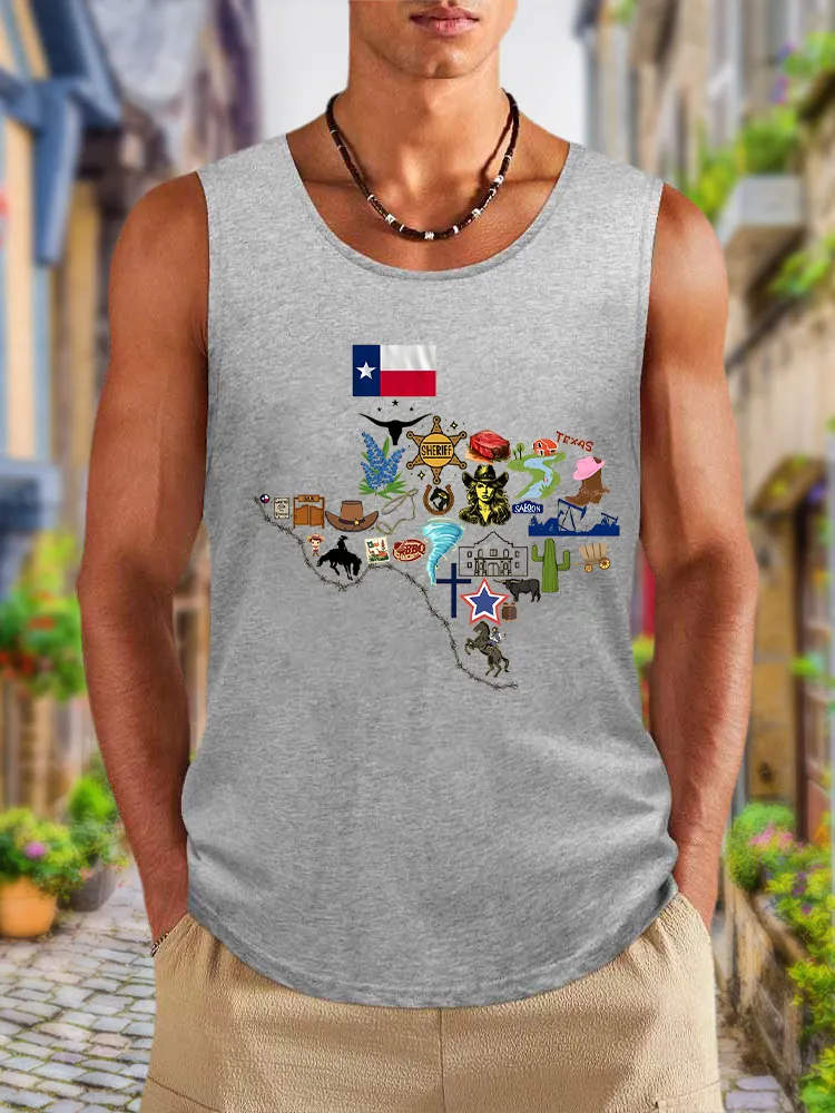 Men'S Texas Strong Casual Crew Neck Vest