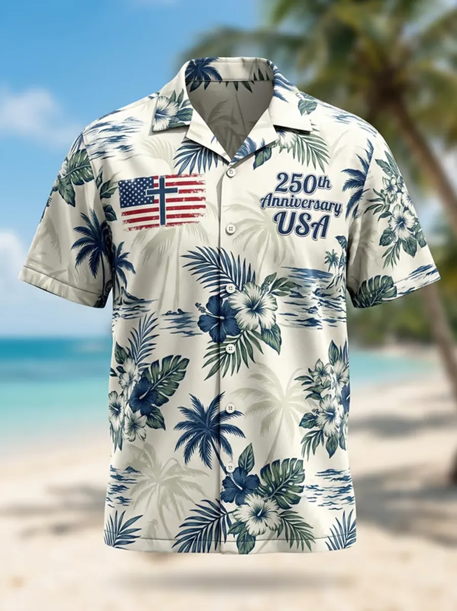 Men's U.S. 250th Anniversary Hawaiian Short-Sleeve Shirt