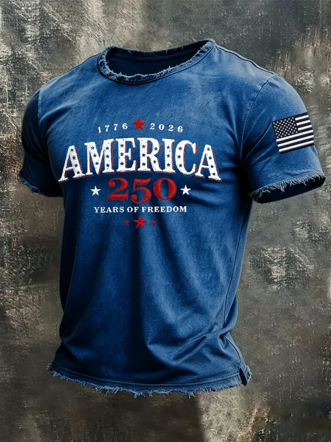 Men'S America Flag Printed Casual T-Shirt