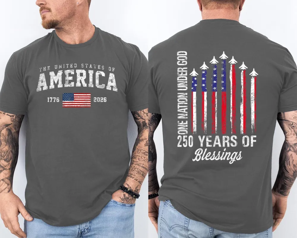 Men'S Casual American 1776-2026 Anniversary Printed Short Sleeved T-Shirt