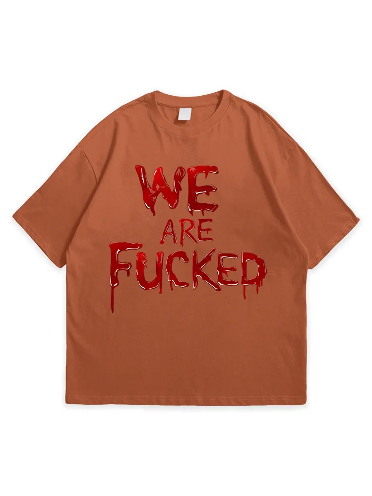 Men'S Halloween WE ARE FUCKED Leisure Simple Round Neck Top Tshirt