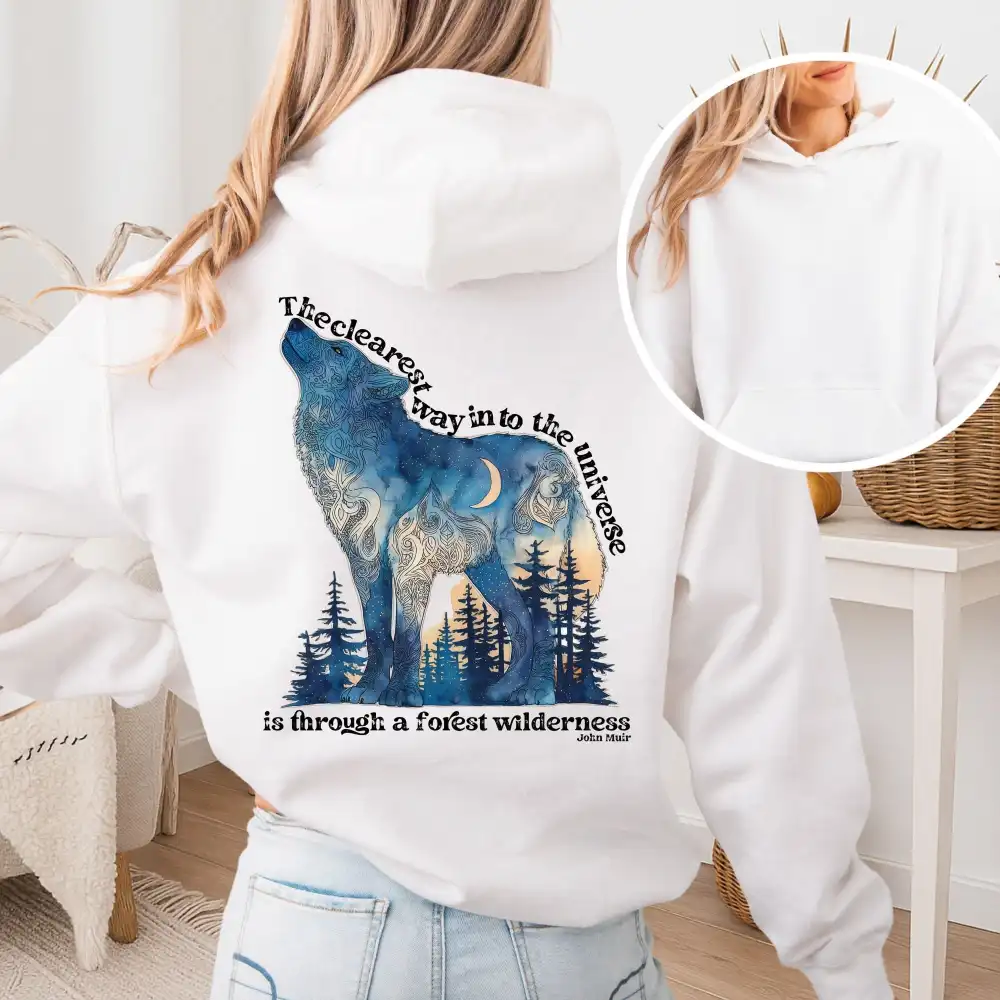Forest Wilderness Wolf Hoodie