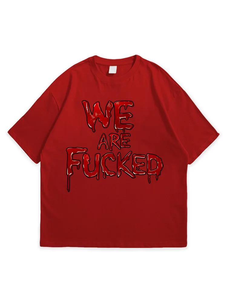 Men'S Halloween WE ARE FUCKED Leisure Simple Round Neck Top Tshirt