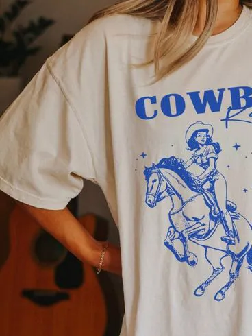 Women'S Horse Riding Printed T-Shirt