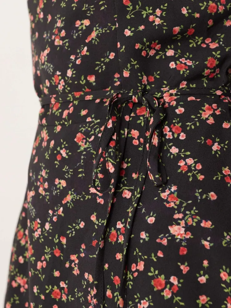 Floral Square Neck Casual Dress