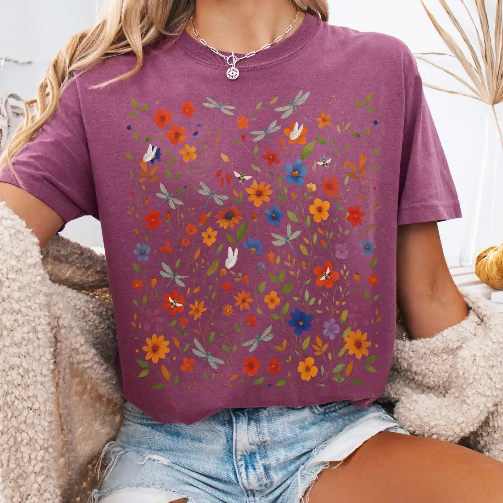 Dragonfly Wildflowers T-Shirt