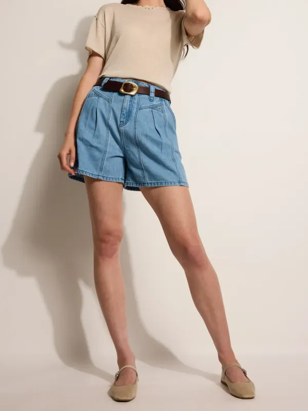 Mid Wash Denim Shorts