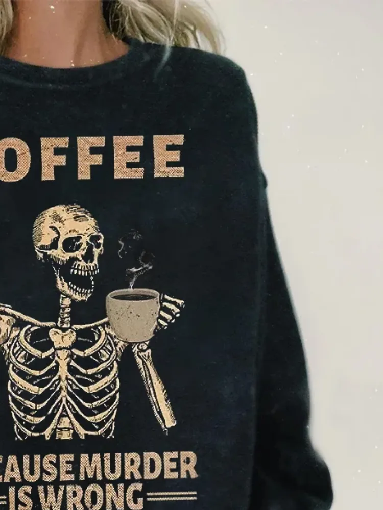 Coffee Graphic Dropped Shoulder Sweatshirt