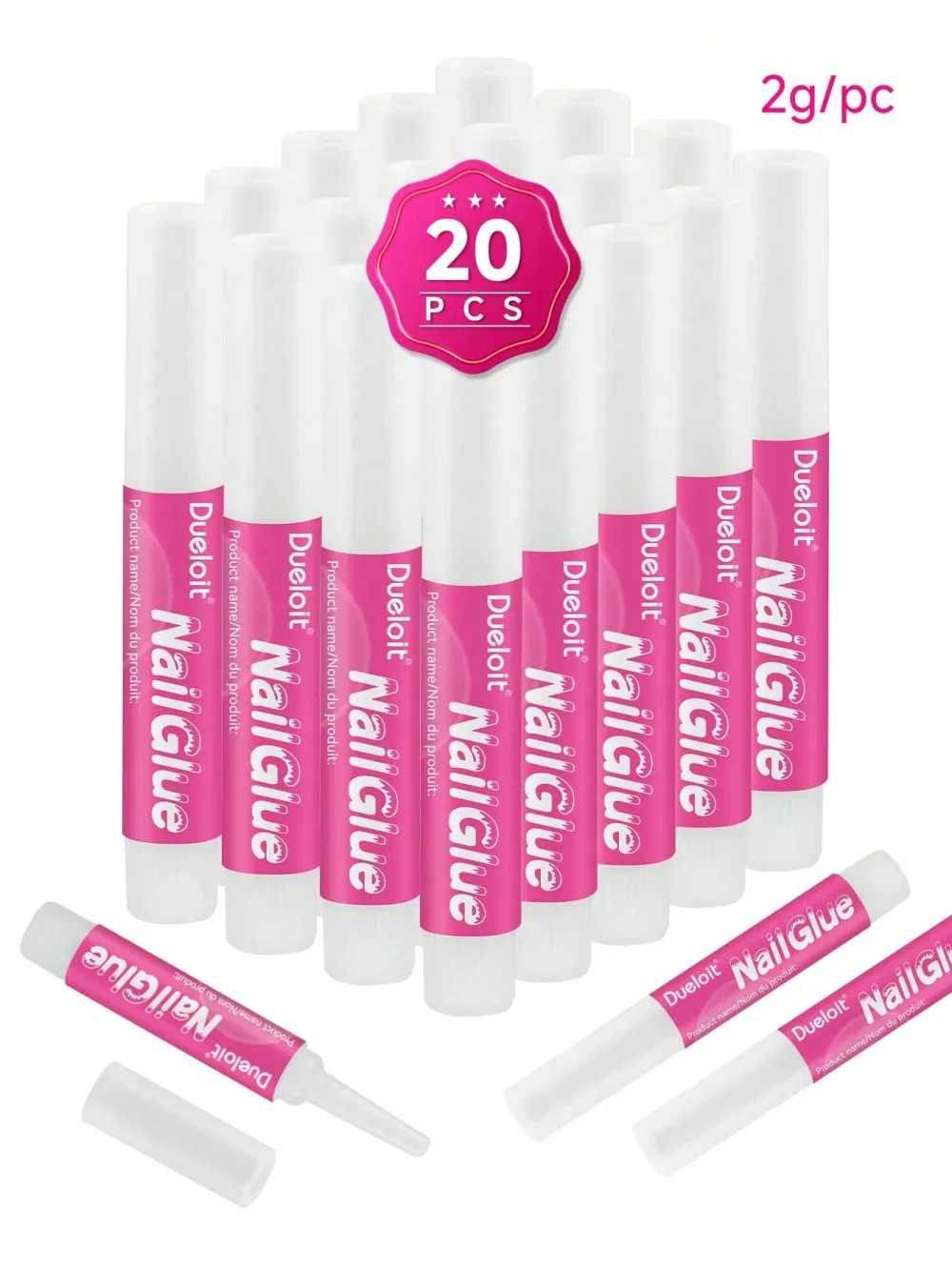 Nailhour 10/20/50/100pcs Nail Glue For Nail Tips & Press-On Nails (2g/pcs)